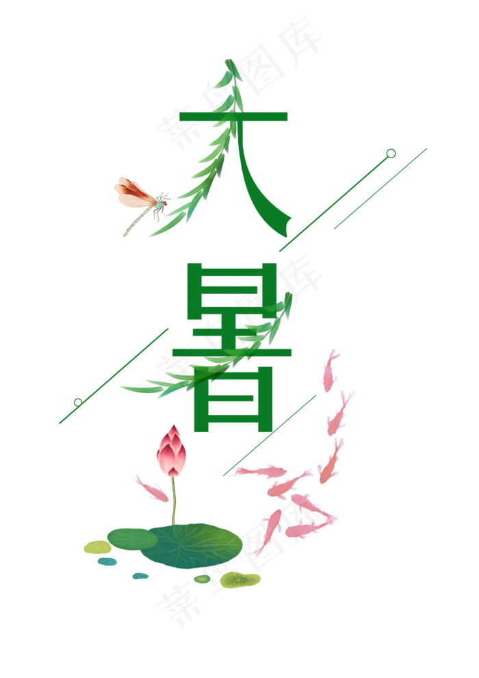 二十四节气大暑节气创意字体(2480X3508(DPI:300))psd模版下载