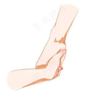 母亲节大手拉小手手绘卡通