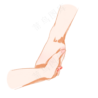 母亲节大手拉小手手绘卡通