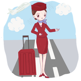 38女神节空姐人物形象png,免抠元素