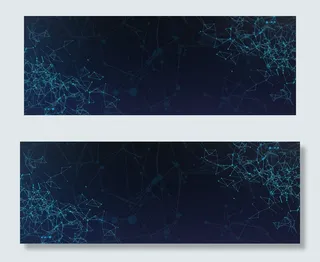 商务流动线条蓝色banner