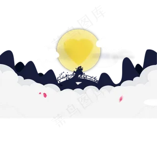 七夕节牛郎织女鹊桥相会,免抠元素