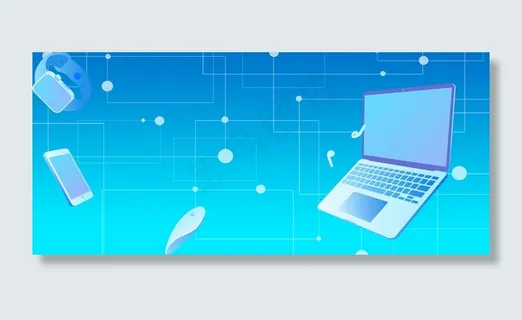 渐变蓝色科技banner背景