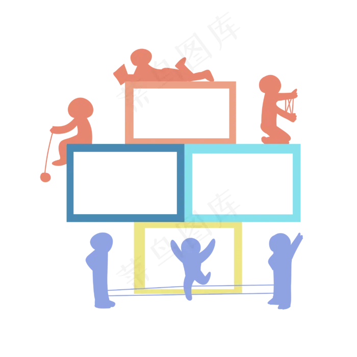 儿童节小孩剪影(3000X3000(DPI:299))psd模版下载