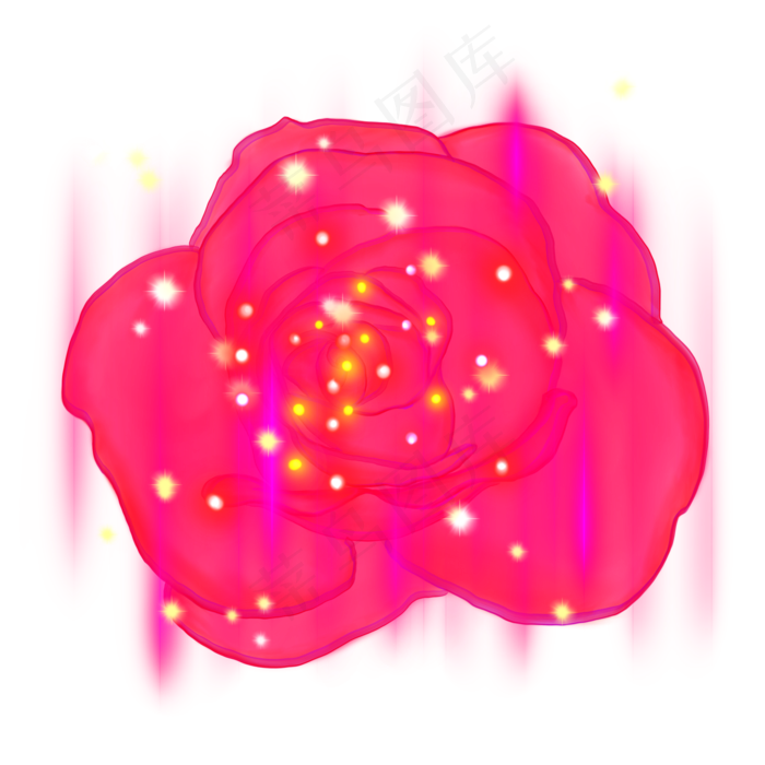 光感彩色荧光唯美玫瑰,免抠元素(2000X2000(DPI:300))psd模版下载