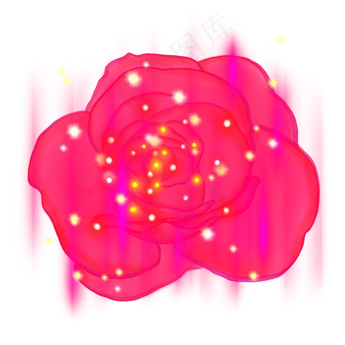 光感彩色荧光唯美玫瑰,免抠元素(2000X2000(DPI:300))psd模版下载
