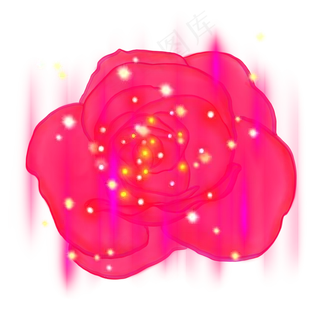 光感彩色荧光唯美玫瑰,免抠元素
