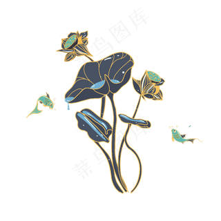 小暑大暑清凉夏天荷叶莲花