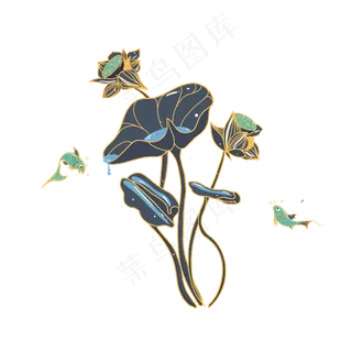 小暑大暑清凉夏天荷叶莲花