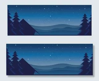 野外黑夜森林山景