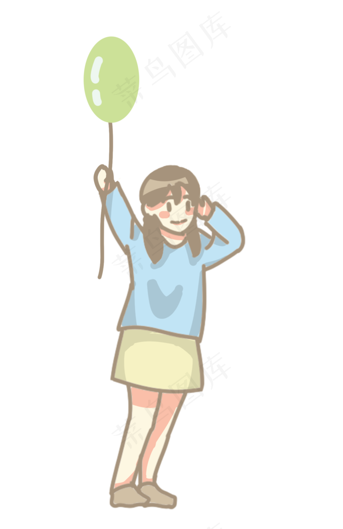 儿童节女孩拿起球PNG素材