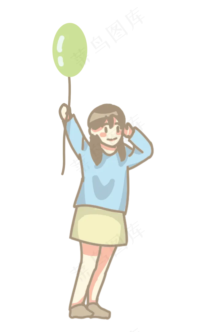 儿童节女孩拿起球PNG素材