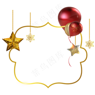 圣诞节金色边框,免抠元素