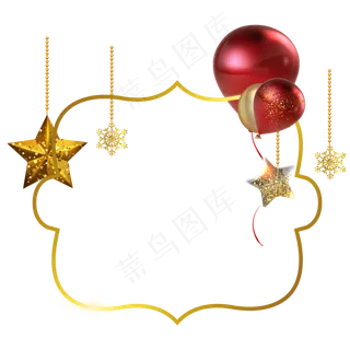 圣诞节金色边框,免抠元素