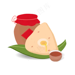 矢量免扣卡通粽子