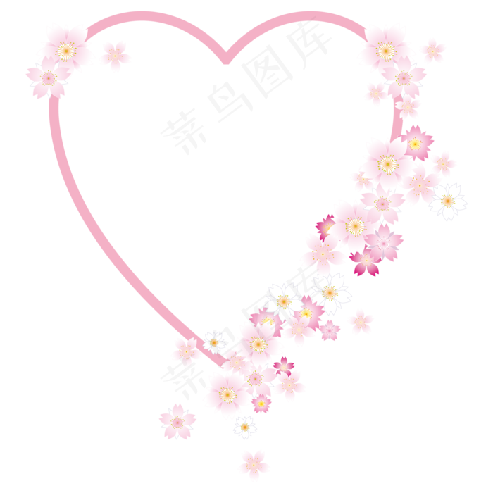 樱花边框樱花花环(2000*2000px 300 dpi )ai矢量模版下载