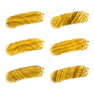 彩色金粉笔刷集合,免抠元素