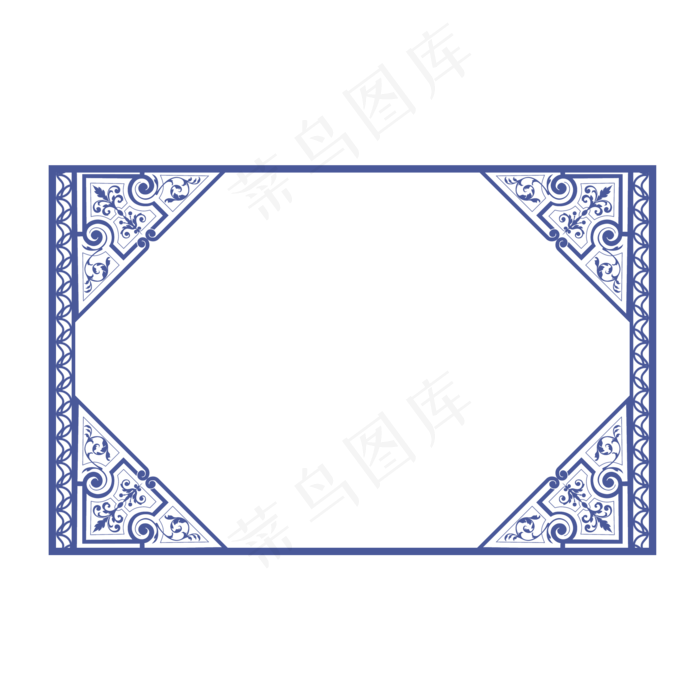 欧式花边角边框插画