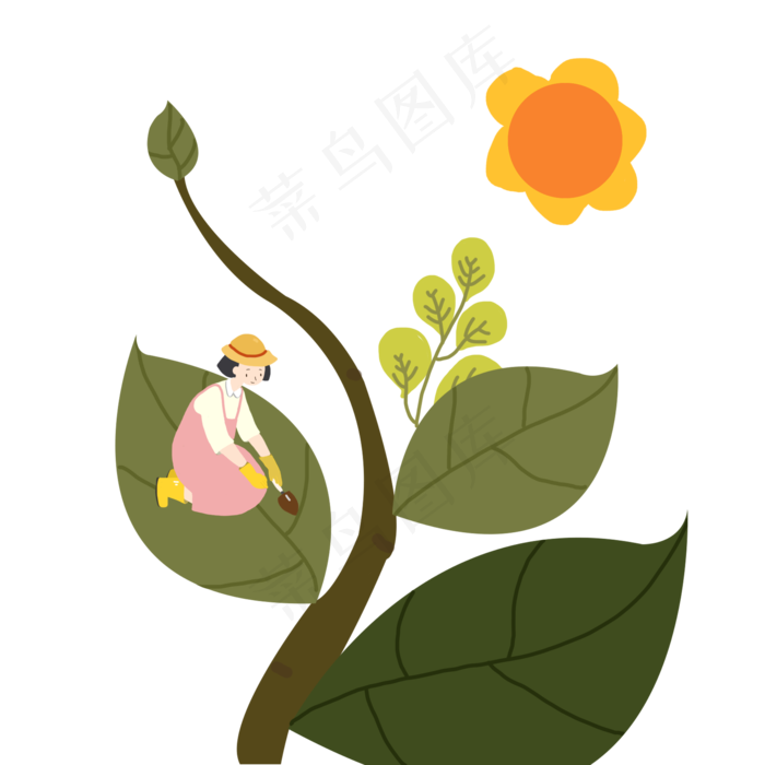 春天植树节环保创意插画