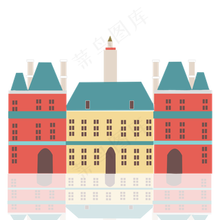 卡通手绘红房子元素