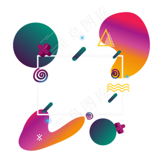 618电商圆形流体渐变标题免扣