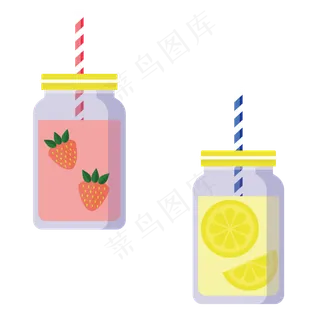 夏日唯美瓶子矢量