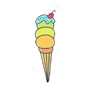 夏日冰淇淋手绘卡通装饰