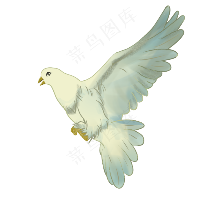 飞翔和平鸽手绘插画