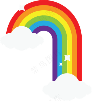 彩色条纹弯道彩虹,免抠元素