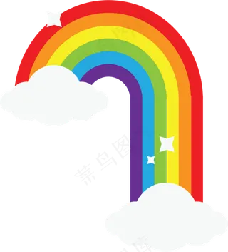 彩色条纹弯道彩虹,免抠元素