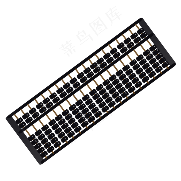 水墨黑色算珠算盘