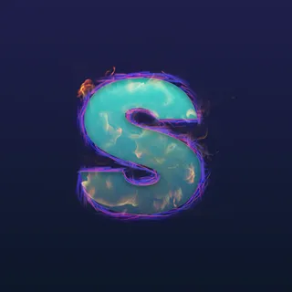 火焰蓝色炫光大写字母S