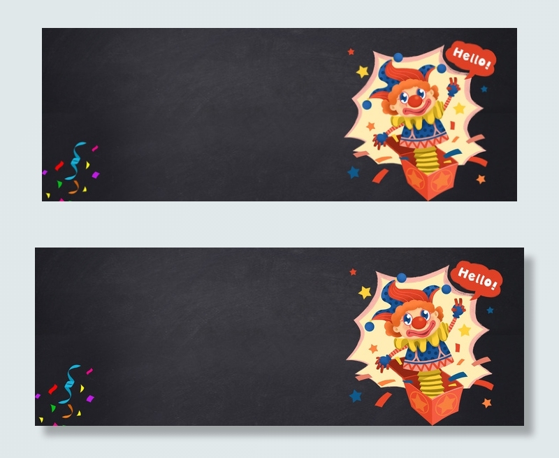 愚人节卡通童趣简约黑色banner背景图片素材