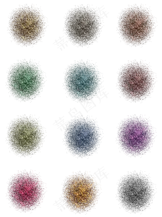 12个金粉圆形笔刷