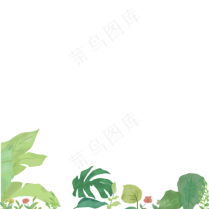 绿色底部叶子装饰,免抠元素