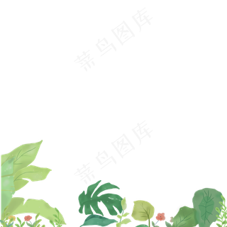 绿色底部叶子装饰,免抠元素