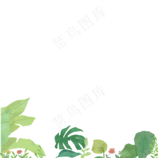 绿色底部叶子装饰,免抠元素