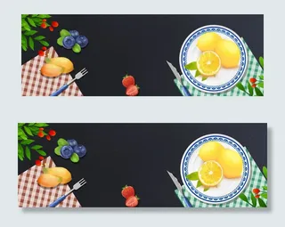 清新水果蓝色banner