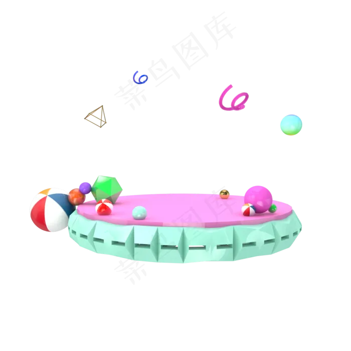C4D创意小清新电商装饰展台(2000X2000)
