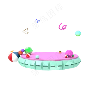 C4D创意小清新电商装饰展台