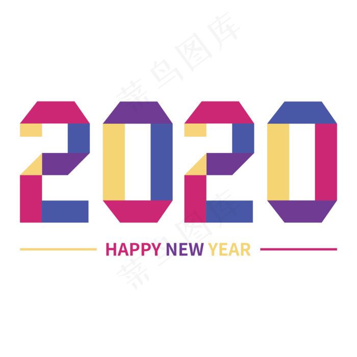 2020数字折纸(2000*2000px 	      )ai矢量模版下载