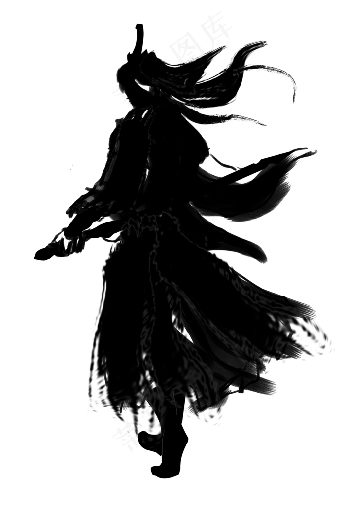 水墨古风人物(2000X3000(DPI:300))psd模版下载