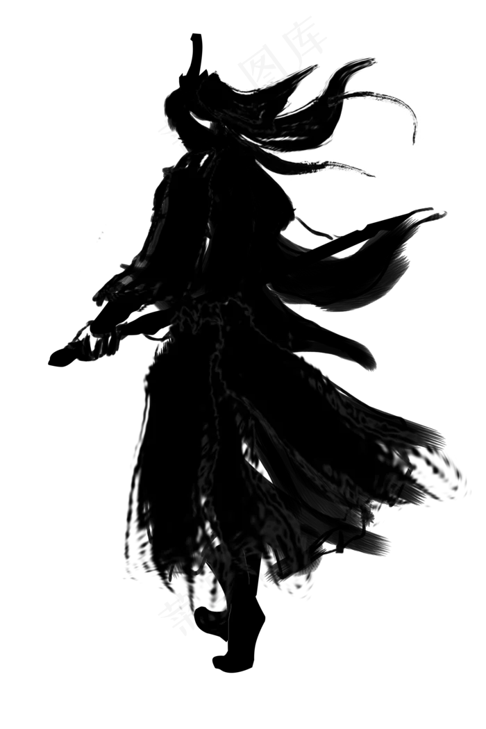 水墨古风人物(2000X3000(DPI:300))psd模版下载