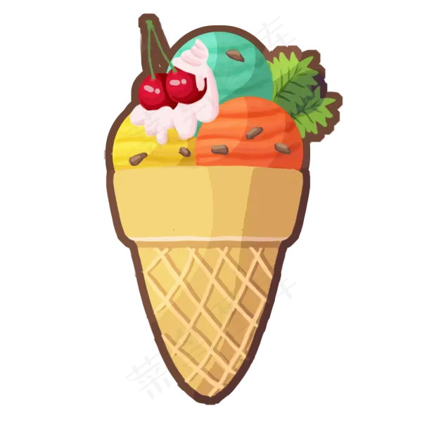 夏至你好冰激凌(600X600(DPI:300))psd模版下载
