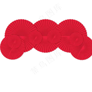 红色圆弧创意扇子元素,免抠元素