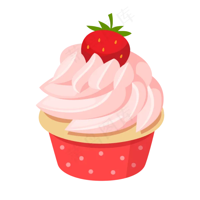 绿色情人节草莓蛋糕,免抠元素(2292*2293px)ai矢量模版下载