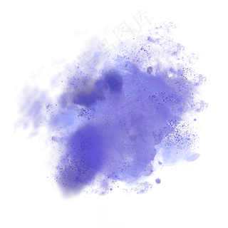 蓝色矢量水彩墨迹图