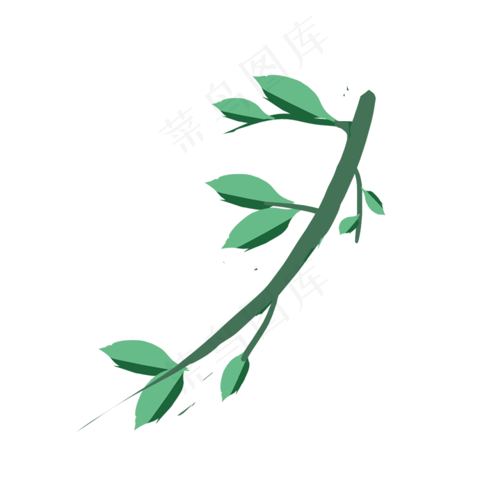 手绘矢量植物叶子花卉素材