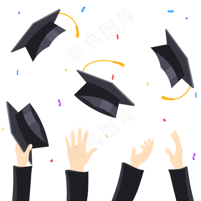 毕业季学生开心扔学士帽(2000X2000(DPI:300))psd模版下载
