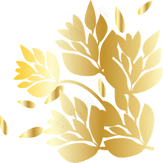 烫金风格矢量装饰叶片